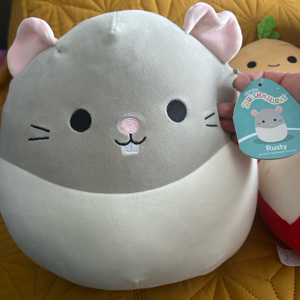 Squishmallows Rusty Gray and White Plush Toy
